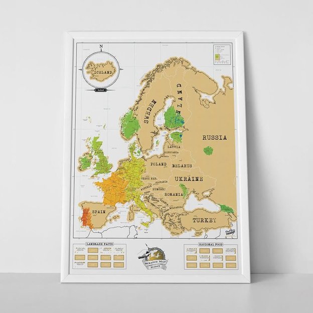 carte europe à gratter Carte d'Europe Scratch | ideecadeau.ch