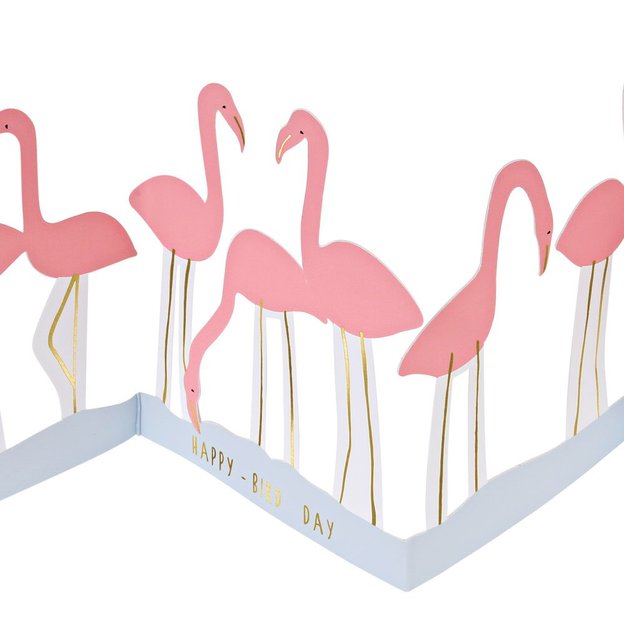 Faltkarte Partydeko Flamingos