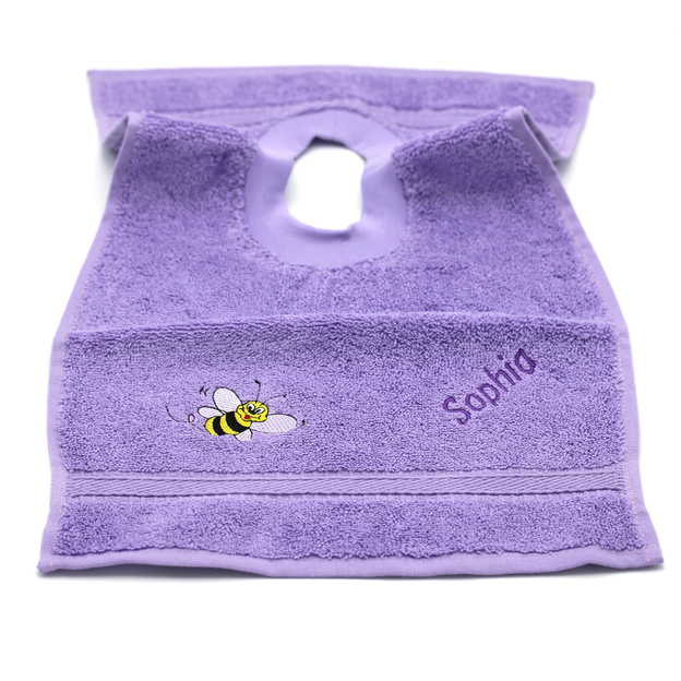 Bavette Bebe Personnalisee Abeille Lilas Ideecadeau Ch