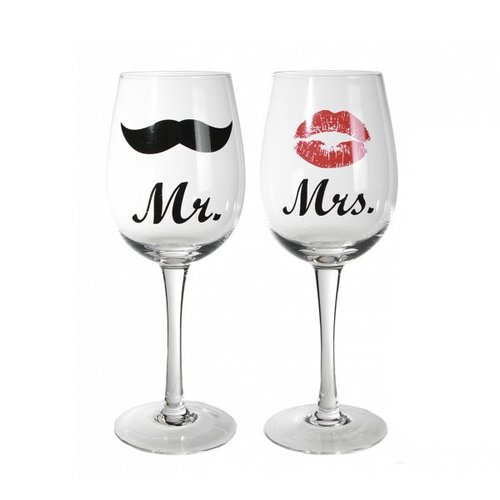Weinglas Mrs. & Mr.